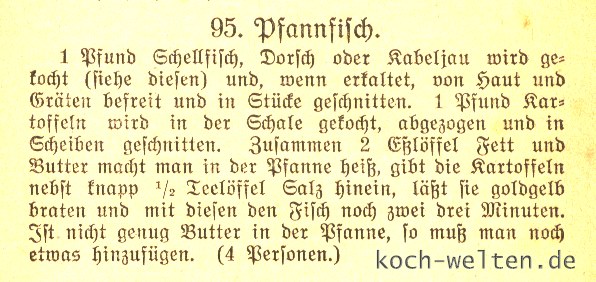Rezept Hamburger Pfannfisch von Ada Ree, Hamburger Kochbuch um 1900